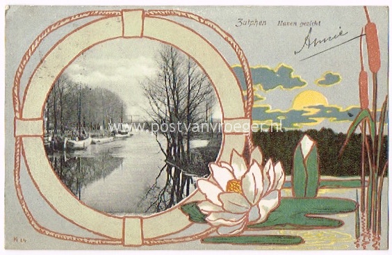 Knackstedt en Näther ansichtkaarten: Zutphen Havengezicht (1900) KS no 14