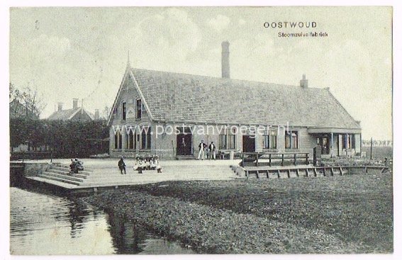 oude ansichtkaarten Medemblik: stoomzuivelfabriek Oostwoud 1909 (170194)