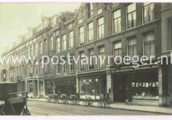 oude ansichten van Amsterdam: fotokaart Amsterdamsche boekhandel P.C.Hoofstraat 125 (180127)