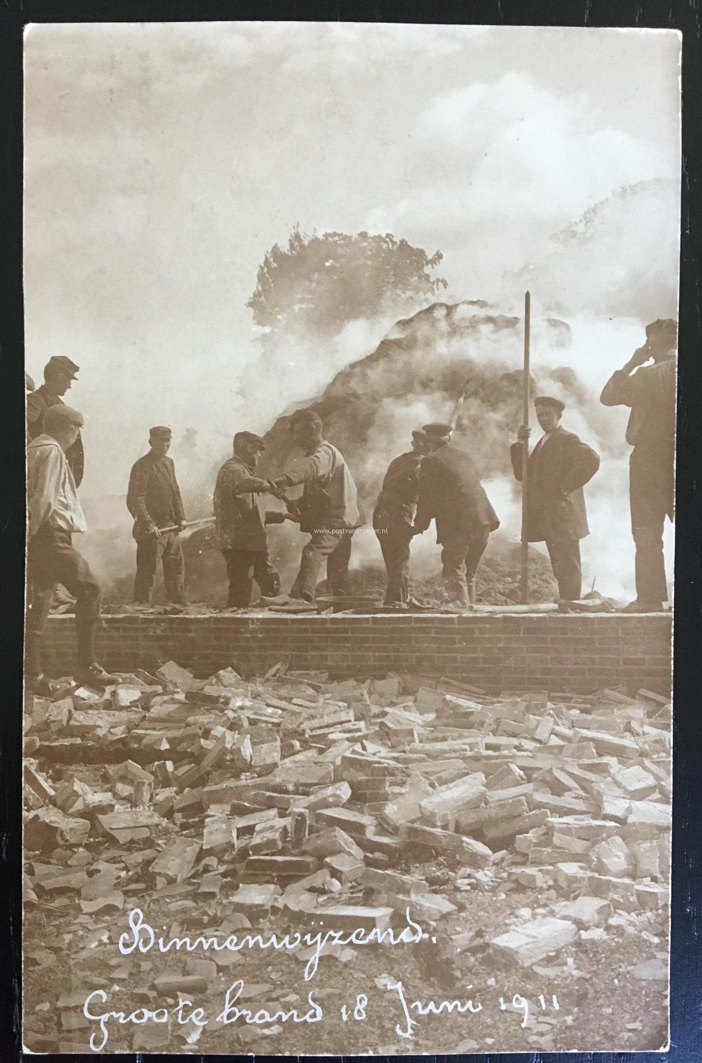 oude ansichten Binnenwijzend bij Westwoud: brand 18 Juni 1911 (180156)