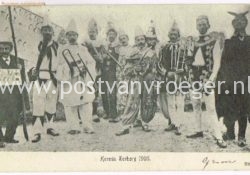 oude ansichtkaart Terborg: als clowns verkleed orkest op de kermis van 1903