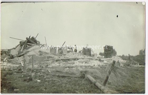 stormramp Beltrum 1927: fotokaart met ravage 