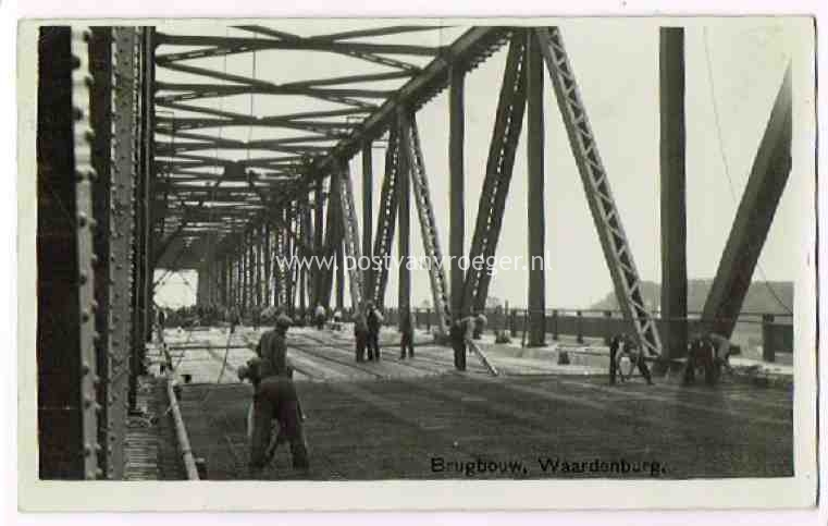 oude ansichten van Waardenburg: fotokaart brug, verzonden in 1934 (190228)