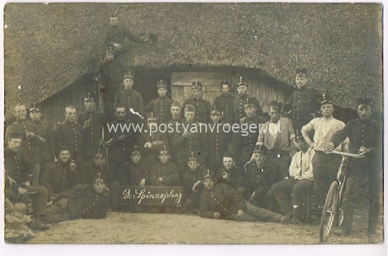 oude foto's Moergestel: fotokaart 'de Spinneploeg' militair verzonden in 1914 (170018)