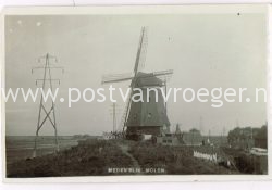 Medemblik oude ansichten: bromografia fotokaart molen, verzonden in 1934 (170034)