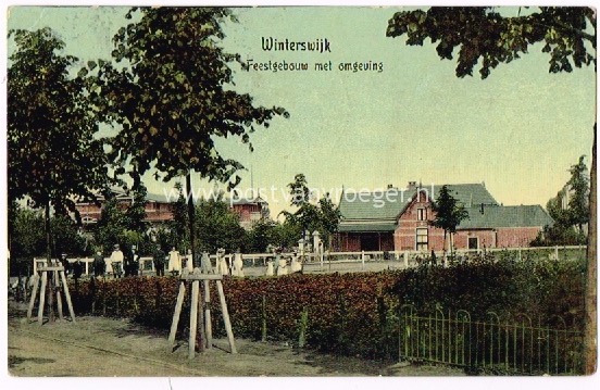 oude ansichten Winterswijk: tulpkaart feestgebouw met omgeving (1911)