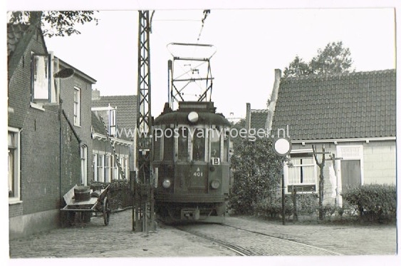 oude ansichtkaarten Katwijk: fotokaart elektrische tram (170090)