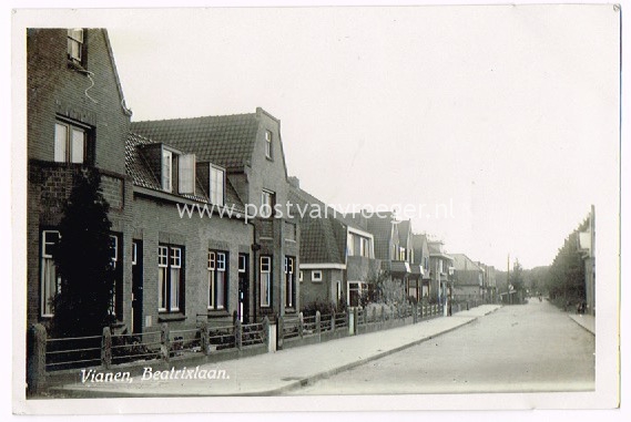oude foto's Vianen: fotokaart Beatrixstraat (170171)