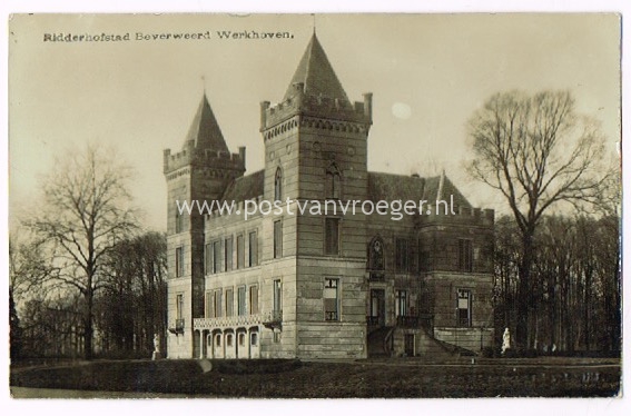 oude foto's Werkhoven: fotokaart Ridderhofstad Beverweerd 1917 (170199)
