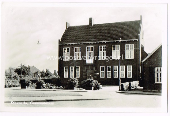 oude ansichtkaart gemeentehuis Dinxperlo in 1954