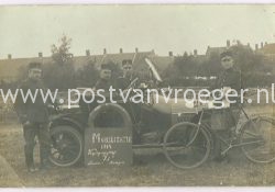oude ansichtkaarten Tilburg: fotokaart mobilisatie 1914 met postbode en automobiel (170320)