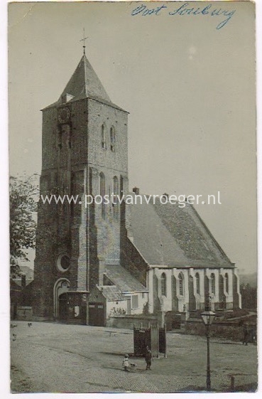 oude ansichten Oost Souburg: fotokaart kerk foto A.G. Kruithof (170359)