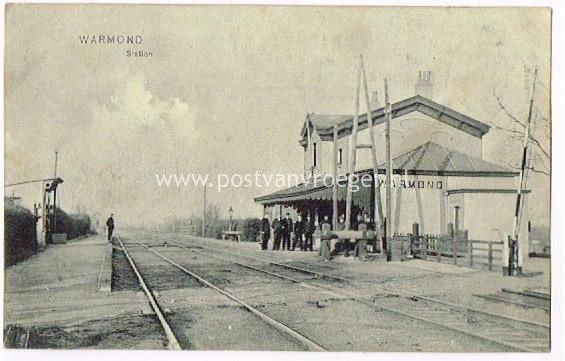 oude ansichtkaarten Warmond: station Warmond in 1918 (170613)