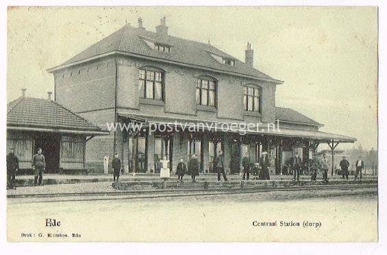 oude ansichtkaarten Ede: Centraal Station (dorp) in 1907 verzonden (170615)