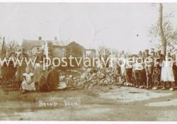 oude ansichtkaarten Veen NB: brand 1908 (180150)