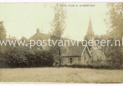 oude ansichtkaarten Albergen bij Tubbergen: fotokaart R.K. kerk (180194)