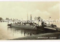 oude ansichtkaarten Schoonhoven: fotokaart veerpont in 1939 (180253)