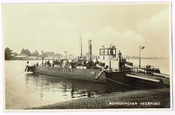 oude ansichtkaarten Schoonhoven: fotokaart veerpont in 1939 (180253)
