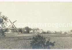 oude ansichtkaart Warnsveld: fotokaart panorama met molen in 1917