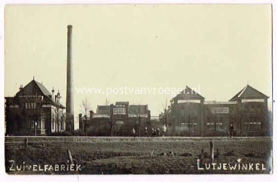 oude ansichtkaarten Lutjewinkel: fotokaart zuivelfabriek (180291)