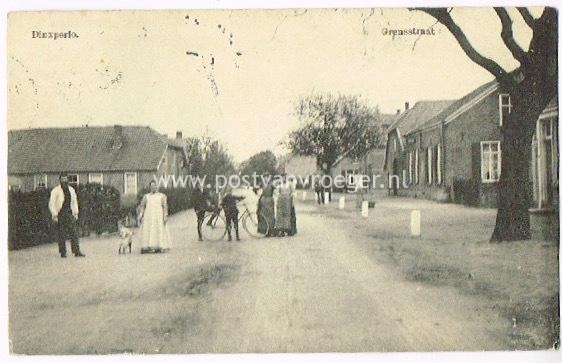 Dinxperlo oude ansichtkaarten : Grensstraat (nu Heelweg), in 1911 verzonden