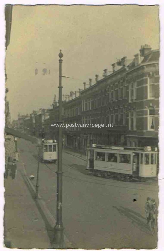 Rotterdam oude foto's: fotokaart met electrische trams in 1928 - wie weet waar precies? (190012)