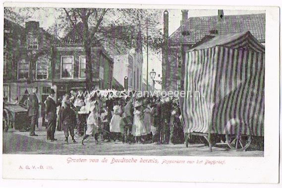 kermis Dordrecht rond 1900: 4 prachtige kaarten (190085/6/7/8)
