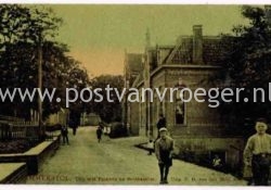 oude ansichten van Ammerstol, tulpkaart Dijk met Pastorie en Postkantoor, niet verzonden  (190253)