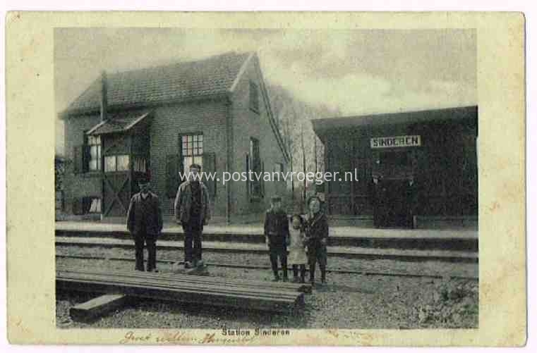 ansichtkaarten van Sinderen: station Sinderen, militair verzonden in 1918