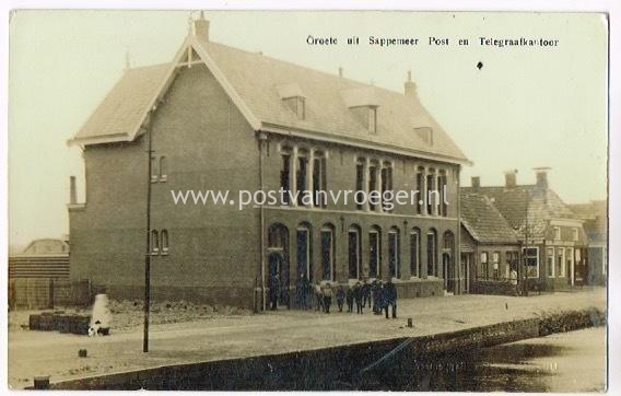 oude ansichten van Sappemeer: fotokaart Post -en Telegraafkantoor (190291)