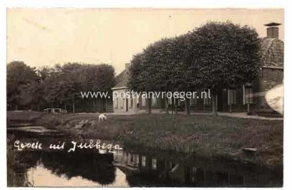 oude ansichtkaarten Jubbega (Heerenveen) : puntgave fotokaart verzonden in 1925 (200030)