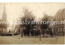 oude ansichtkaarten van Leidschendam : fotokaart Sluisplein, verzonden in 1910 (200032)