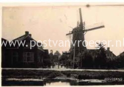 oude ansichtkaarten Woudsend  : fotokaart molen, verzonden in 1934 (200039)