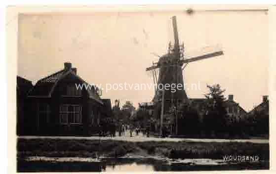 oude ansichtkaarten Woudsend  : fotokaart molen, verzonden in 1934 (200039)