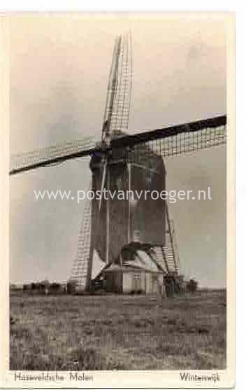 oude foto Winterswijk: fotokaart Hazeveldsche molen