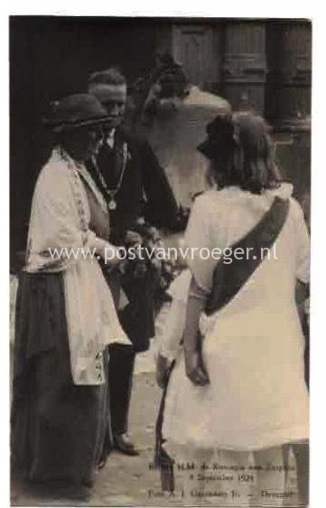 oude ansichtkaarten Zutphen: fotokaart bezoek Koningin 8 September 1924  