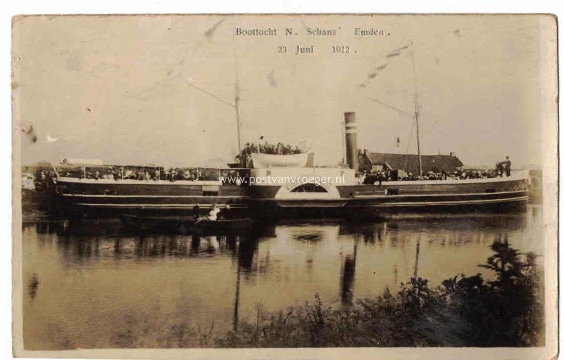 oude ansichten Nieuweschans: fotokaart Boottocht N. Schans-Emden , 23 Juni 1912 (210064)