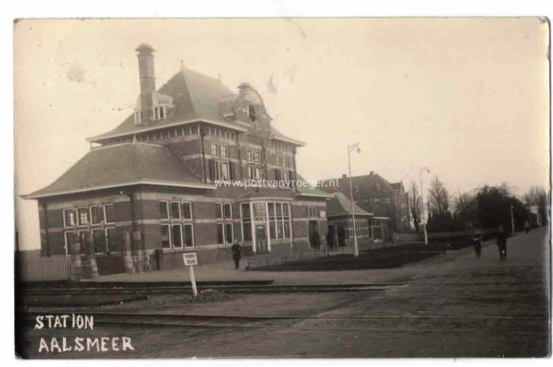 oude ansichtkaarten Aalsmeer: fotokaart station  (210099)
