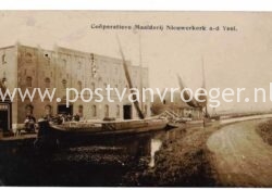 oude ansichtkaarten van Nieuwerkerk a.d. IJssel: fotokaart coöperatieve maalderij, niet verzonden  