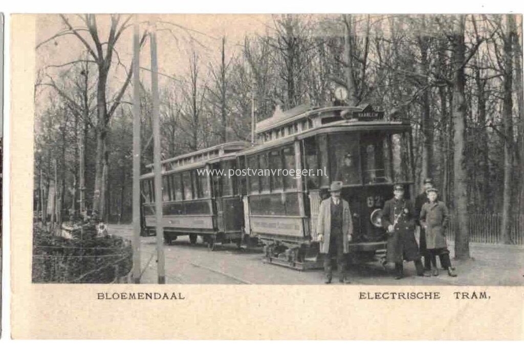 oude ansichtkaarten van Bloemendaal: electrische tram, niet verzonden (210168)