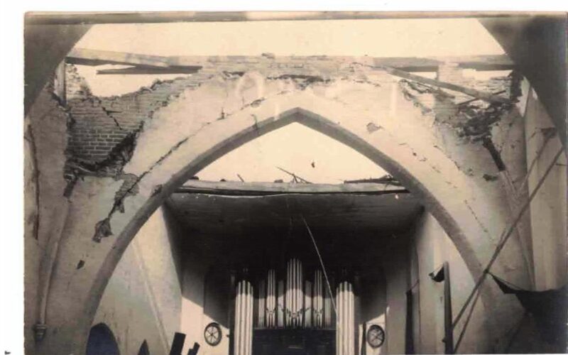 oude ansichten van Borculo : fotokaart verwoestte kerk