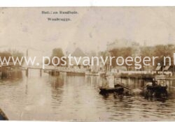 oude ansichten van Woubrugge : fotokaart Hotel en Raadhuis (220032)