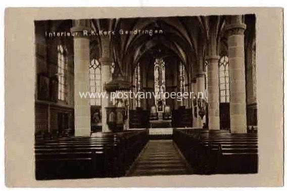 oude ansichtkaarten Gendringen: fotokaart interieur R.K. Kerk 