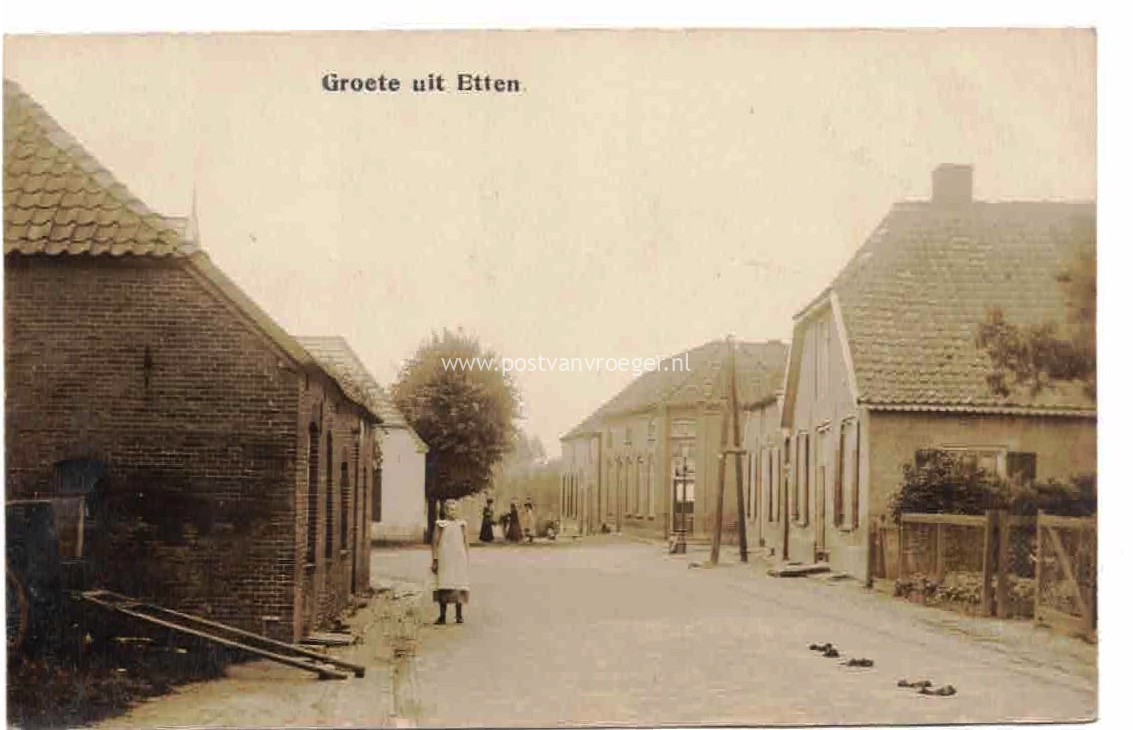 oude ansichtkaarten Etten Gld: fotokaart "groet uit Etten"